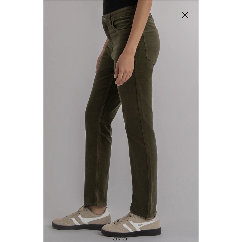 Kut from the Kloth 12P Rachael Fab Ab Mom Jean Corduroy Pants Moss High Rise - Picture 5 of 16